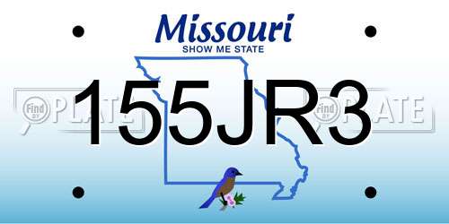 155JR3 Missouri License Plate