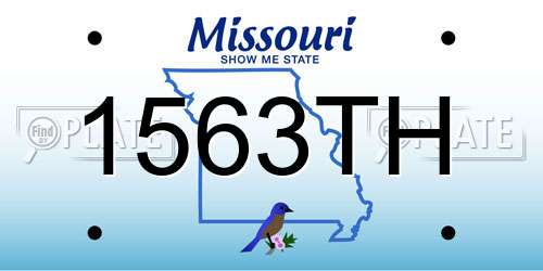 1563TH Missouri License Plate