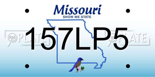 157LP5 Missouri License Plate