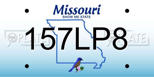 157LP8 Missouri License Plate