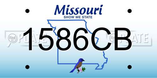 1586CB Missouri License Plate