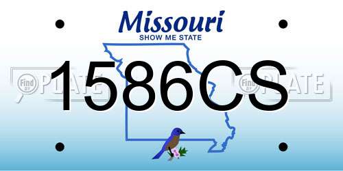 1586CS Missouri License Plate