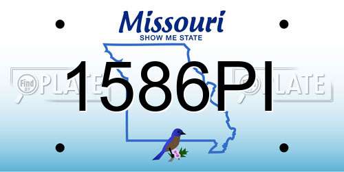 1586PI Missouri License Plate