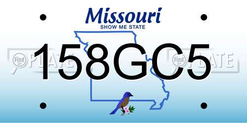 158GC5 Missouri License Plate