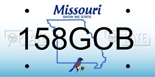 158GCB Missouri License Plate