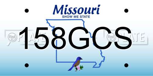 158GCS Missouri License Plate