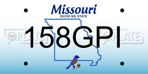 158GPI Missouri License Plate