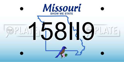 158II9 Missouri License Plate