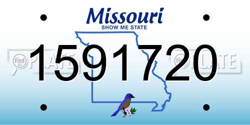 1591720 Missouri License Plate