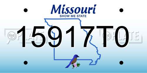 15917T0 Missouri License Plate