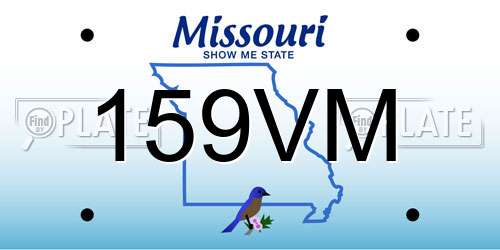 159VM Missouri License Plate