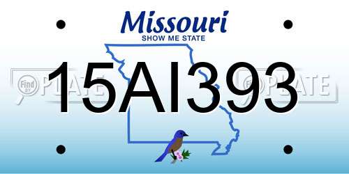 15AI393 Missouri License Plate