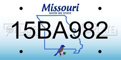 15BA982 Missouri License Plate