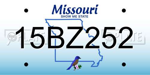 15BZ252 Missouri License Plate