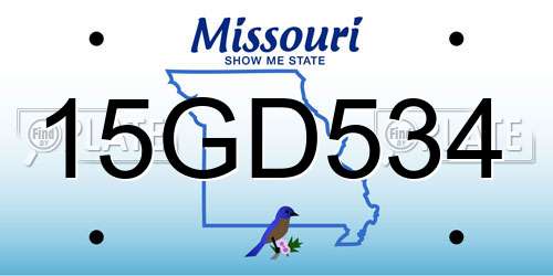 15GD534 Missouri License Plate