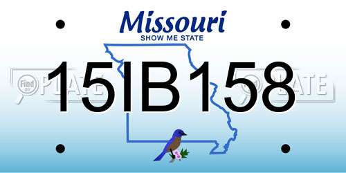 15IB158 Missouri License Plate
