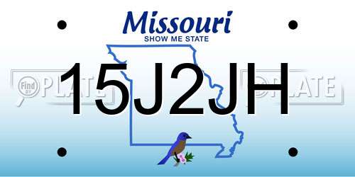 15J2JH Missouri License Plate