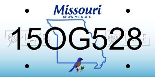 15OG528 Missouri License Plate