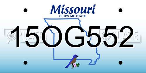 15OG552 Missouri License Plate