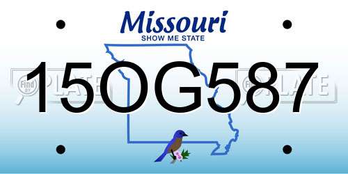 15OG587 Missouri License Plate