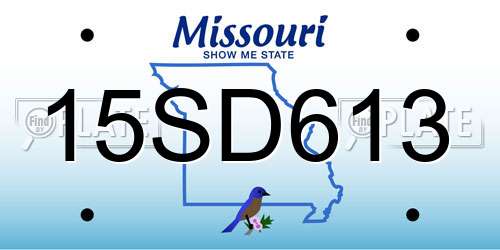 15SD613 Missouri License Plate