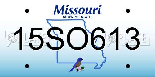 15SO613 Missouri License Plate