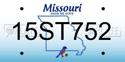 15ST752 Missouri License Plate