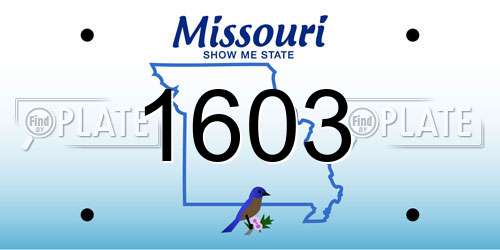 1603 Missouri License Plate