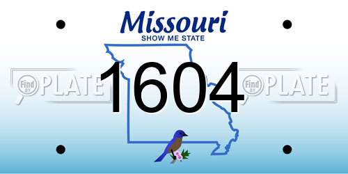 1604 Missouri License Plate