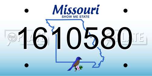 1610580 Missouri License Plate