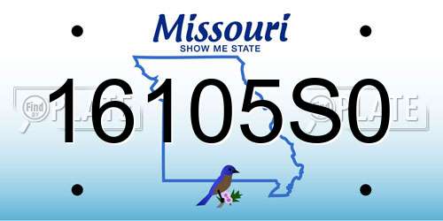 16105S0 Missouri License Plate