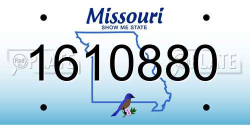 1610880 Missouri License Plate