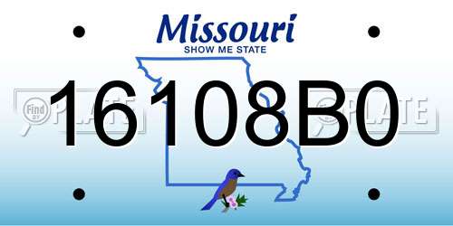 16108B0 Missouri License Plate