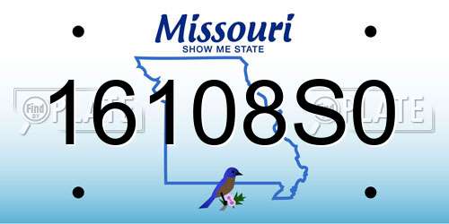 16108S0 Missouri License Plate