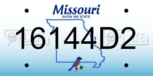 16144D2 Missouri License Plate
