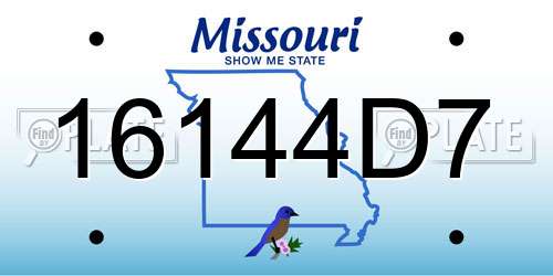 16144D7 Missouri License Plate