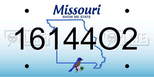 16144O2 Missouri License Plate