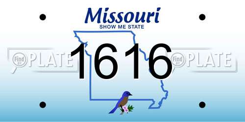 1616 Missouri License Plate