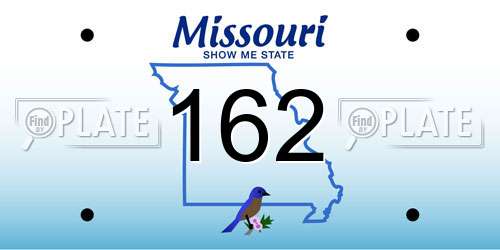 162 Missouri License Plate