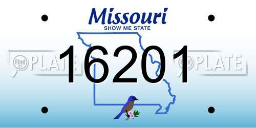 16201 Missouri License Plate