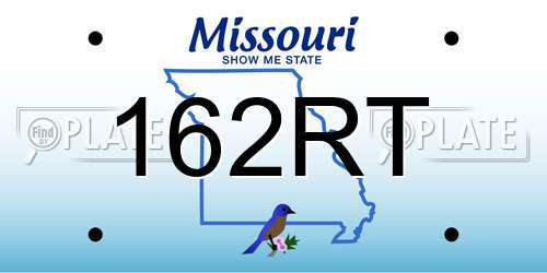 162RT Missouri License Plate