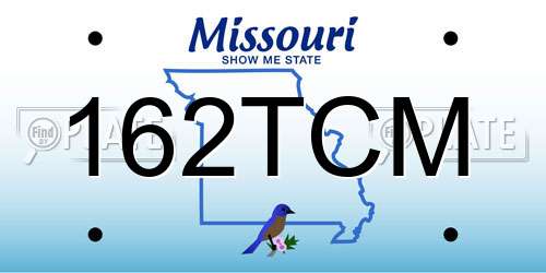 162TCM Missouri License Plate