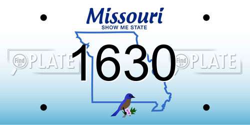 1630 Missouri License Plate