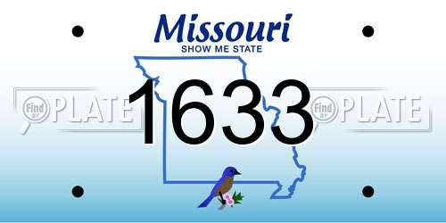 1633 Missouri License Plate