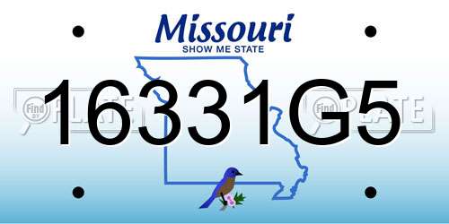 16331G5 Missouri License Plate