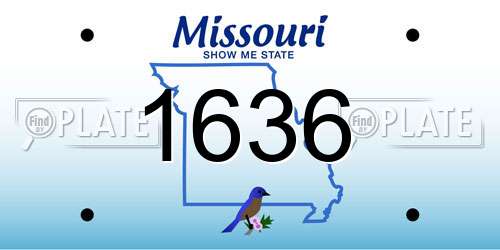 1636 Missouri License Plate