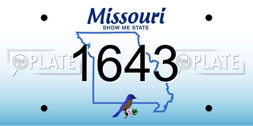 1643 Missouri License Plate