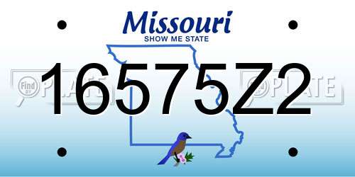 16575Z2 Missouri License Plate