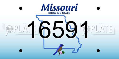 16591 Missouri License Plate