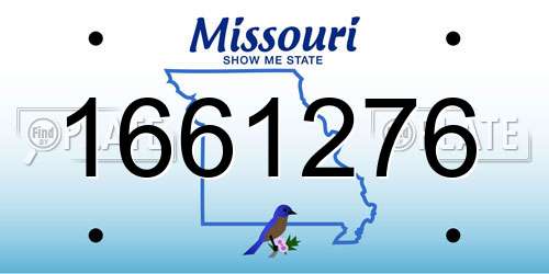 1661276 Missouri License Plate